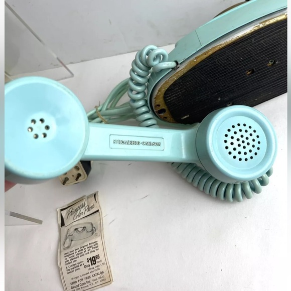 Vtg Rotary Dial Telephone Desk Phone Stromberg Carlson TEAL Princess Color READ - Picture 9 of 11